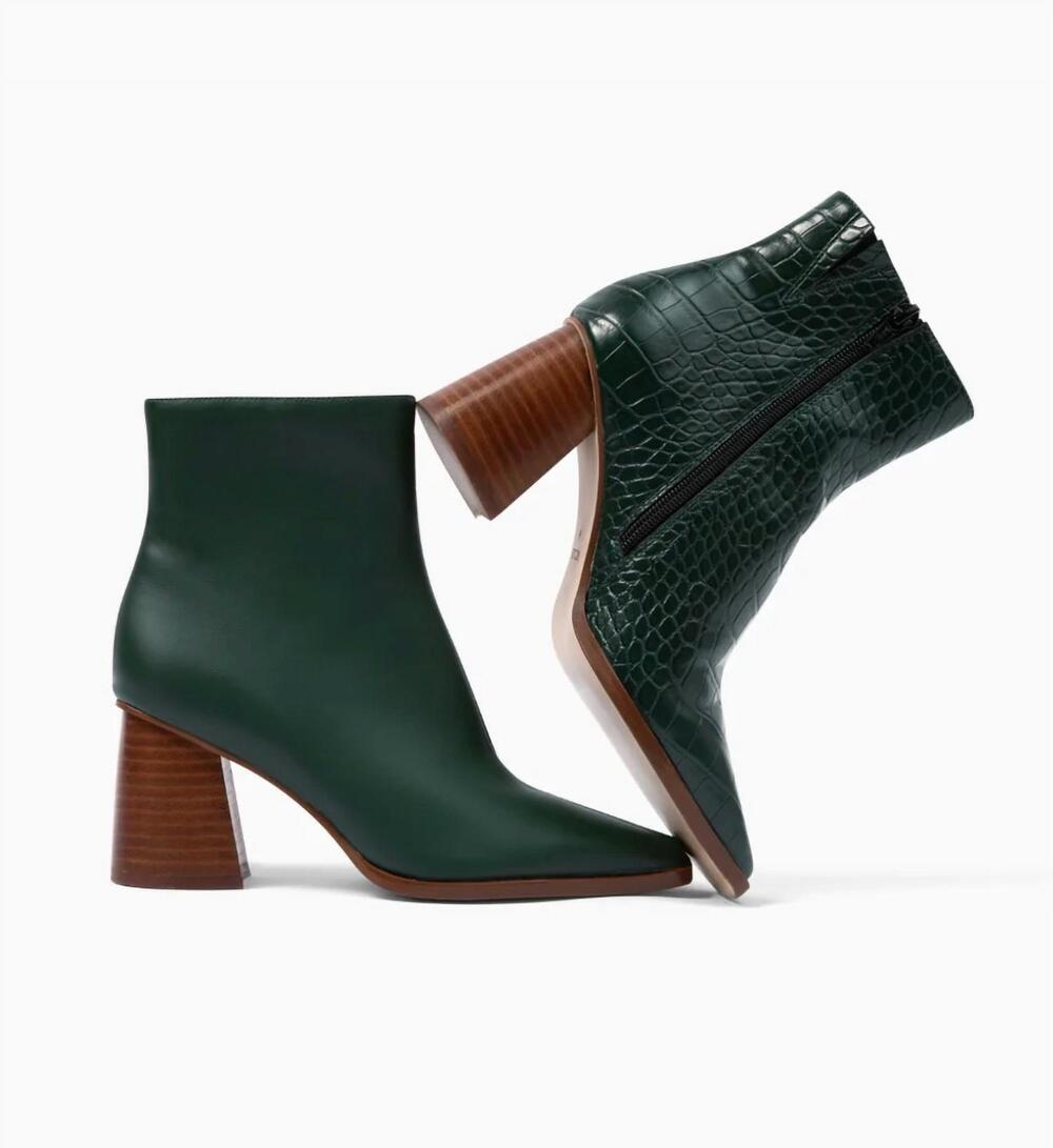 NEW VOLAIR women's vegan leather ankle boot in green